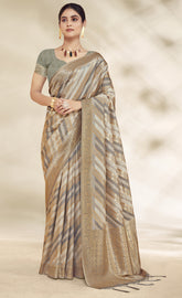Charming Grey Color CottonSilk Saree